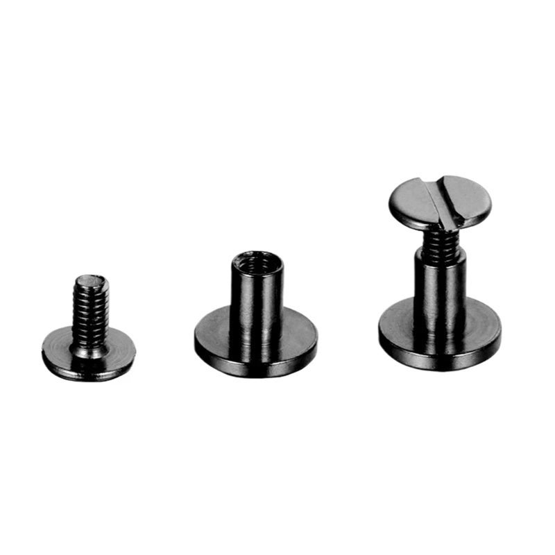 Leather Rivets Metal Flat Head Double Elbow Belt Rivets 6 5mm Ash Black 80 Sets - Image 2