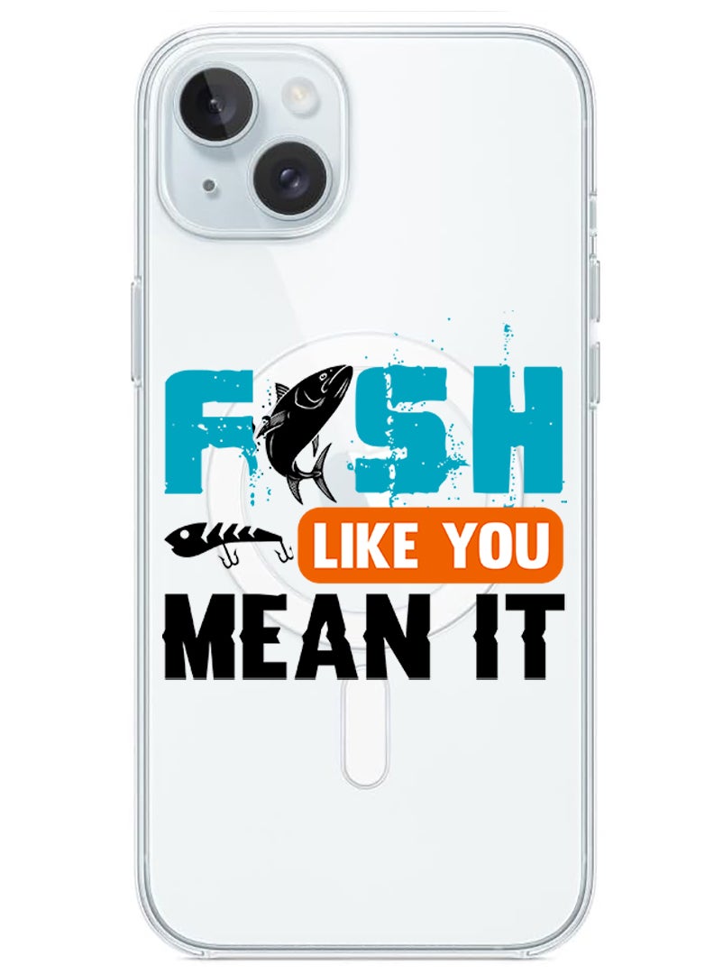 Theodor Magnetic Case for iPhone 15 Plus 6.7-inch Compatible with MagSafe Wireless Charging, Shockproof Phone Bumper Cover Fish like u mean it Black copy - Image 1
