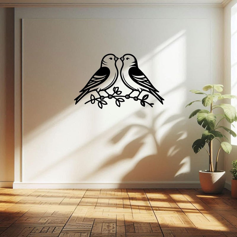 Mayumi DÉCOR | Wooden Wall Plaque/Wall Sign For Home Decoration | Ready To Hang Wall Decor (Black) – 420 mm Length (Gold Finch Birds) - Image 4