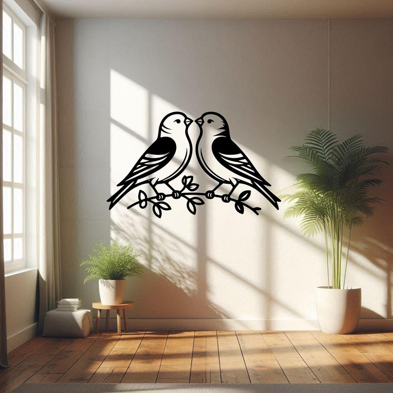 Mayumi DÉCOR | Wooden Wall Plaque/Wall Sign For Home Decoration | Ready To Hang Wall Decor (Black) – 420 mm Length (Gold Finch Birds) - Image 3