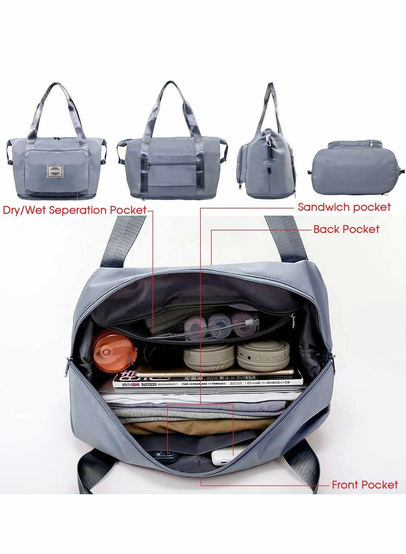 SOLARAE Large Capacity Foldable Travel Bag with Dry and Wet Separation - Versatile Shoulder Bag for All Your Travel Needs - Image 3