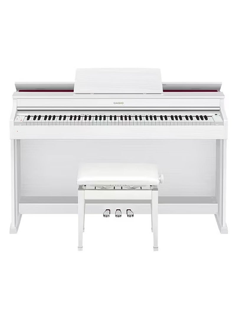 CASIO Celviano AP-470WE Digital Piano - White - 88 Keys - AiR Sound Source - 22 Tones - 20W＋20W - Polyphony 256 with Adjustable Piano Bench  - Image 1