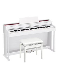 CASIO Celviano AP-470WE Digital Piano - White - 88 Keys - AiR Sound Source - 22 Tones - 20W＋20W - Polyphony 256 with Adjustable Piano Bench  - Image 2