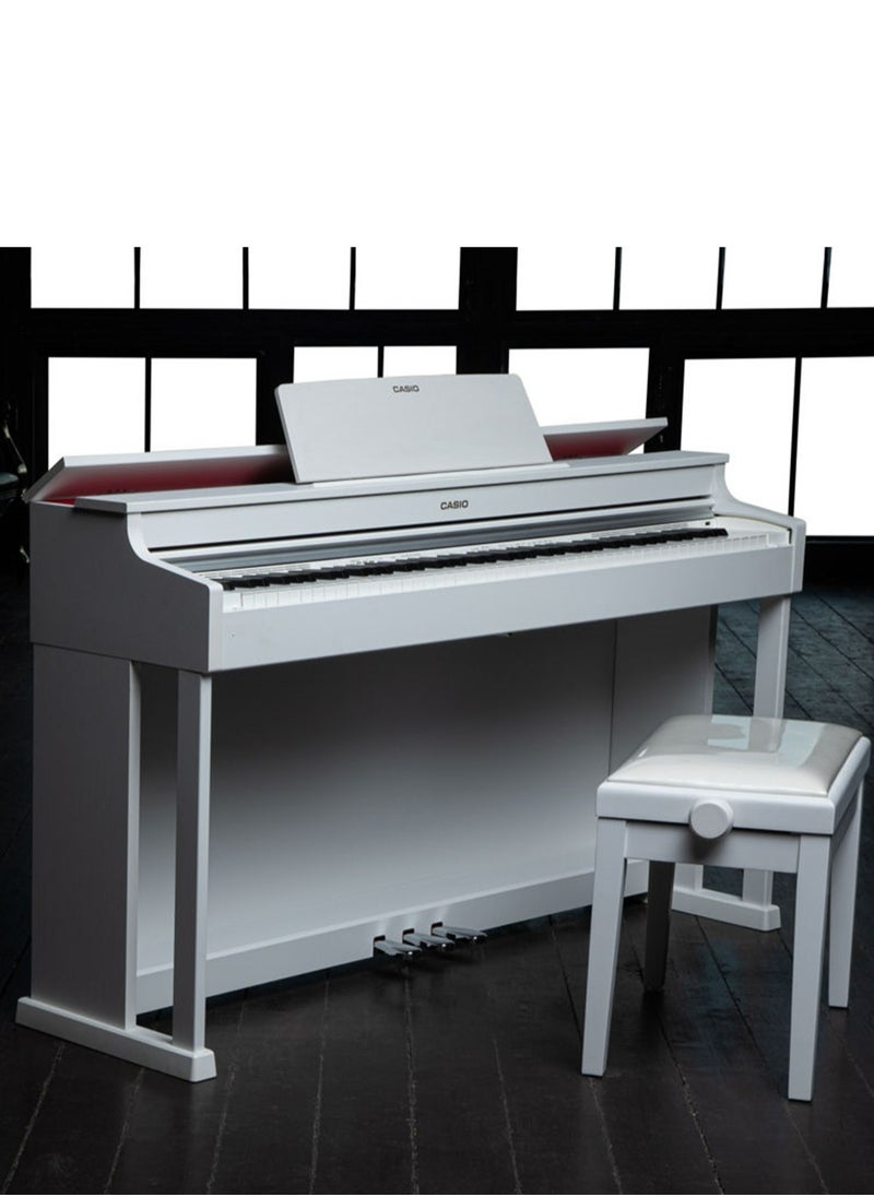 CASIO Celviano AP-470WE Digital Piano - White - 88 Keys - AiR Sound Source - 22 Tones - 20W＋20W - Polyphony 256 with Adjustable Piano Bench  - Image 3