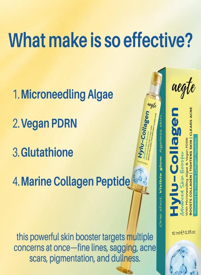 آيجت معزز البشرة المتقدم Aegte Hylu-Collagen مع الطحالب بتقنية الوخز بالإبر الدقيقة ومكونات نباتية PDRN 10 مل - Image 4