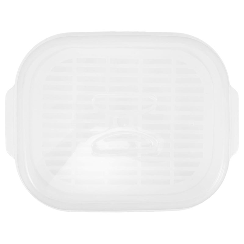 Large Microwave Vegetable Steamer Basket With Lid Heat Resistant Plastic For Healthy Cooking - Image 2