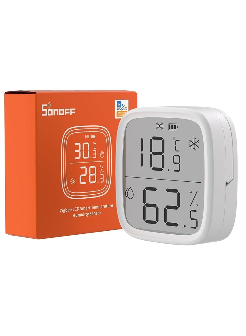 SONOFF SONOFF SNZB-02D, Zigbee LCD Smart Temperature Humidity Sensor, Low attery Notification, Large Digits Display, High Accuracy, Alert via APP, Works with Alexa & Google Home, ZigBee Hub Required  - Image 1