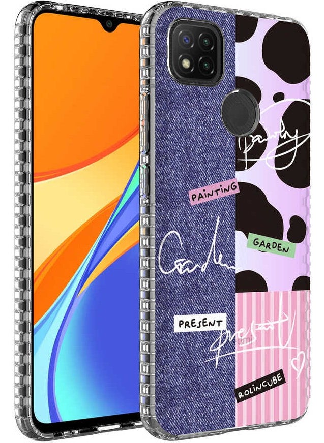 BLS Store Xiaomi Redmi 9c Case Airbag Edge Colorful Patterned Silicone Elegance Cover - No8 