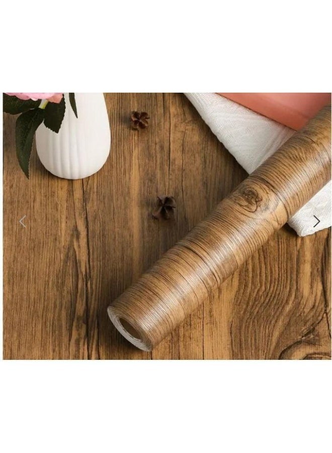Self-Adhesive Wood Grain Wallpaper Roll Light Brown Wooden Texture Decorative Contact Paper 45 cm x 5 m for Furniture Tables Cabinets Wall Renovation - Image 4