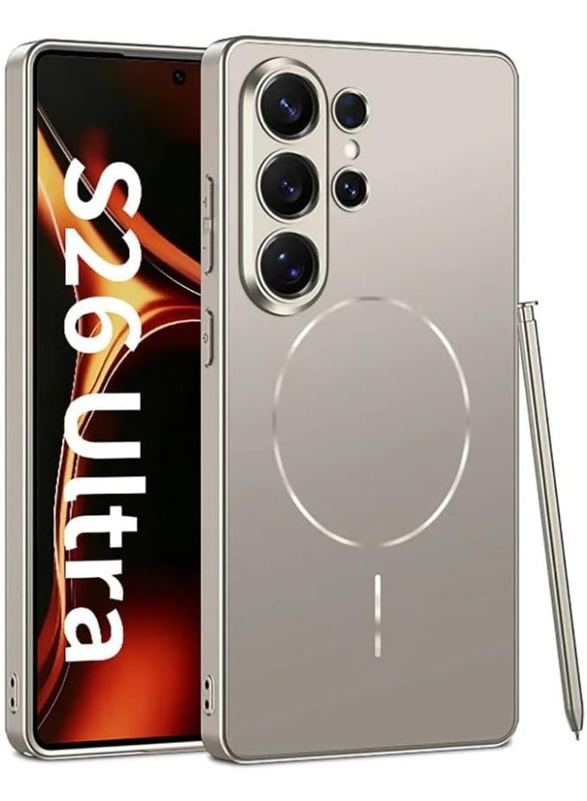 GKK Case for Samsung Galaxy S26 Ultra Magnetic Back Cover Compatible with MagSafe full Camera Protection Luxury Cover، Gold Matte - Image 1