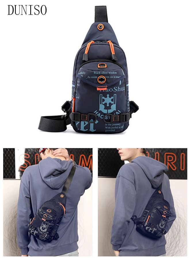 DUNISO Compact Sling Bag for Men Multifunctional Cross Body Bag Waterproof Chest Shoulder Backpack with Buckle Everyday Carry Bag for Travel Work Sport - Image 1
