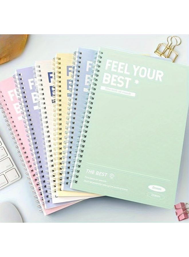 White A5 Hardcover Spiral Notebook 58 Sheets with Perforated Pages and Index Dividers - Image 2