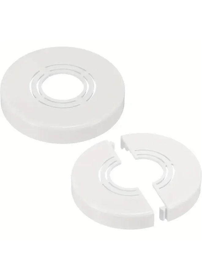 White ABS No Drill Wall Flange Cover For 0.8 1 1.2 Inch Pipe Faucet Radiator - Image 1