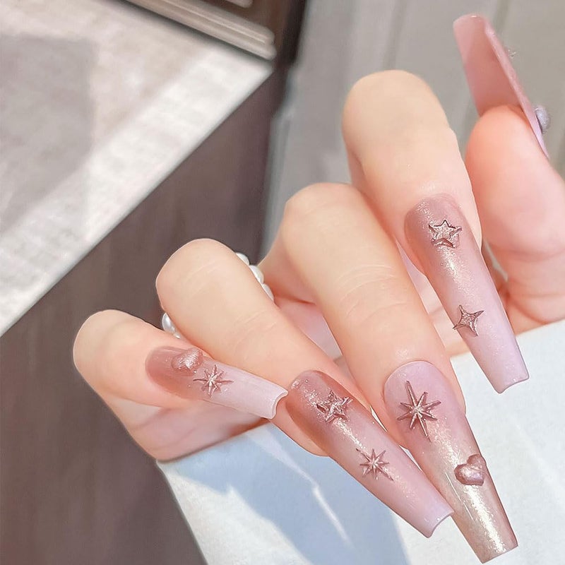 Jaczora 2PCS 3D Silicone Nail Art Molds, Stars, Chain and Hearts Y2k Design Template for Professional and DIY Manicure Decoration - Image 3