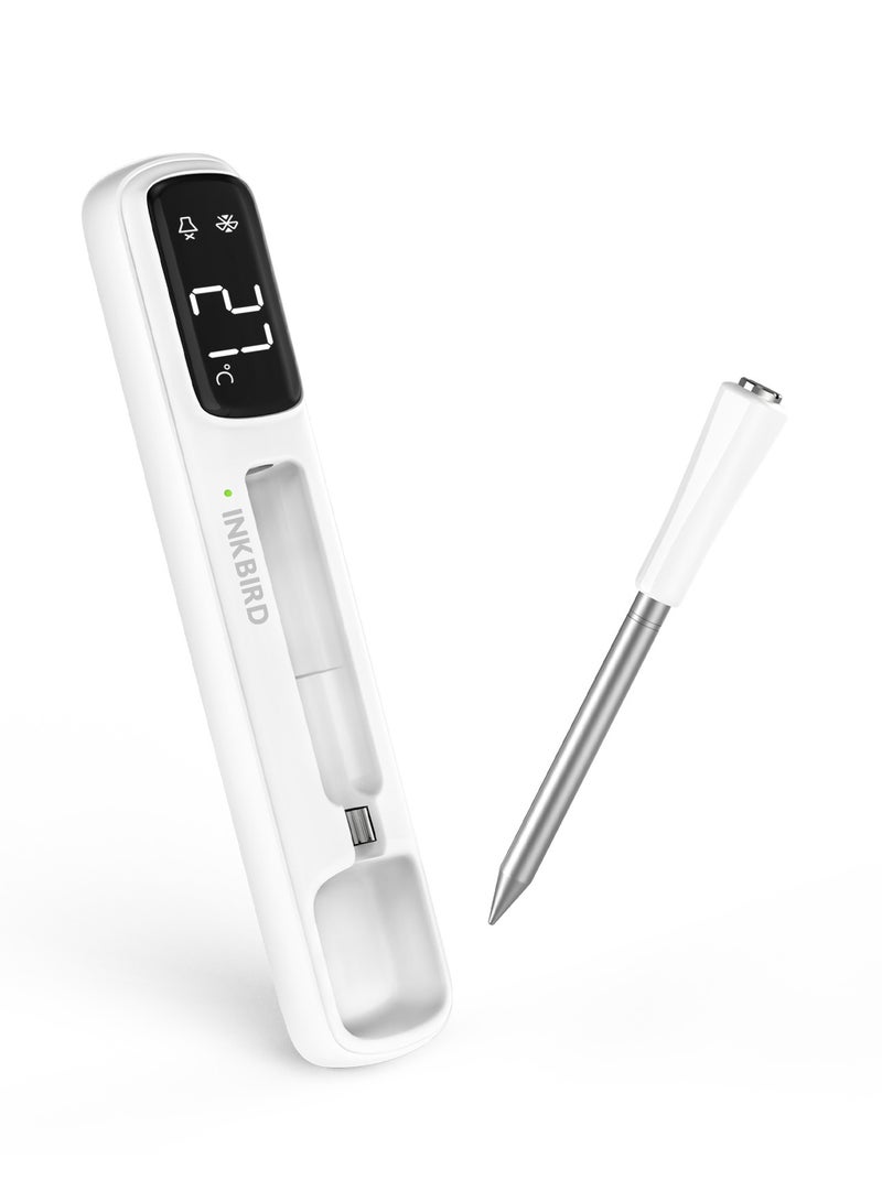 إنك بيرد مقياس حرارة اللحوم اللاسلكي المصغر INKBIRD INT-11I-B - بلوتوث 5.4، اتصال فائق الطول 1000 قدم/305 متر، تخزين بيانات دون اتصال لمدة 60 دقيقة، مقاوم للماء بمعيار IP67، شاشة LED بيضاء، مثالي للشواء والشوي والفرن  - Image 2