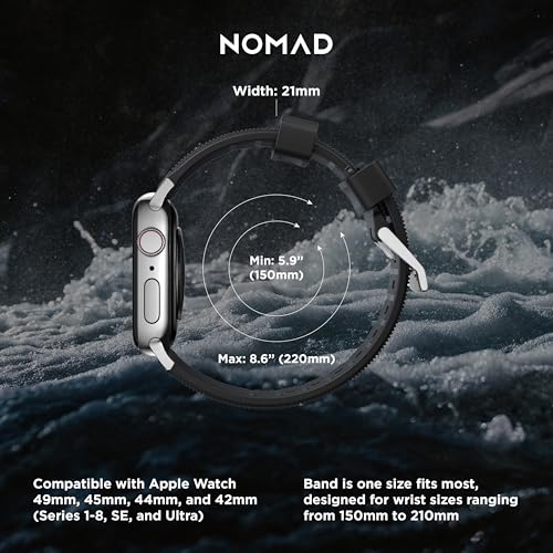 NOMAD سوار نوماد الأسود المتين لساعات آبل - 45/49 مم - Image 4