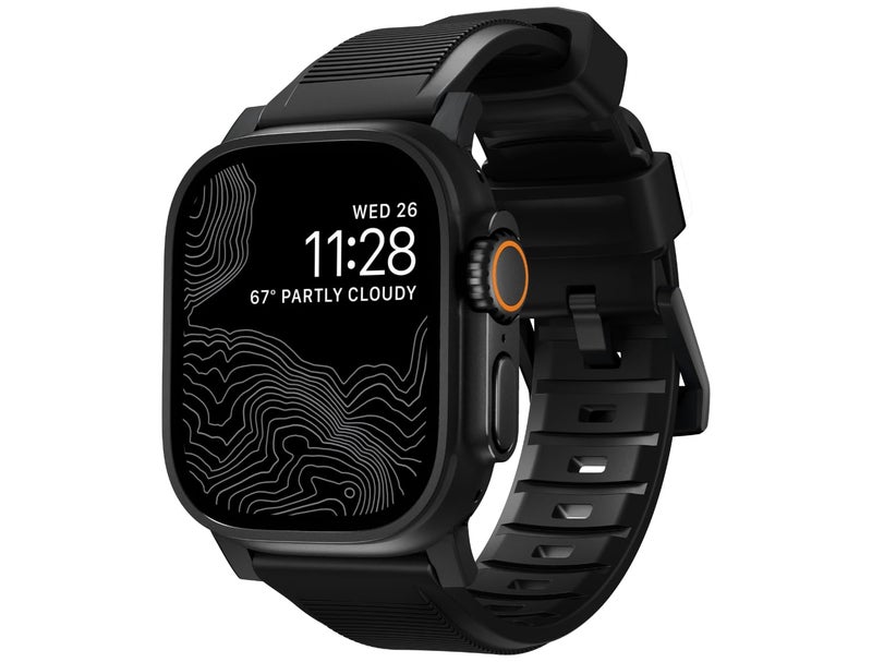 NOMAD سوار نوماد الأسود المتين لساعات آبل - 45/49 مم - Image 1