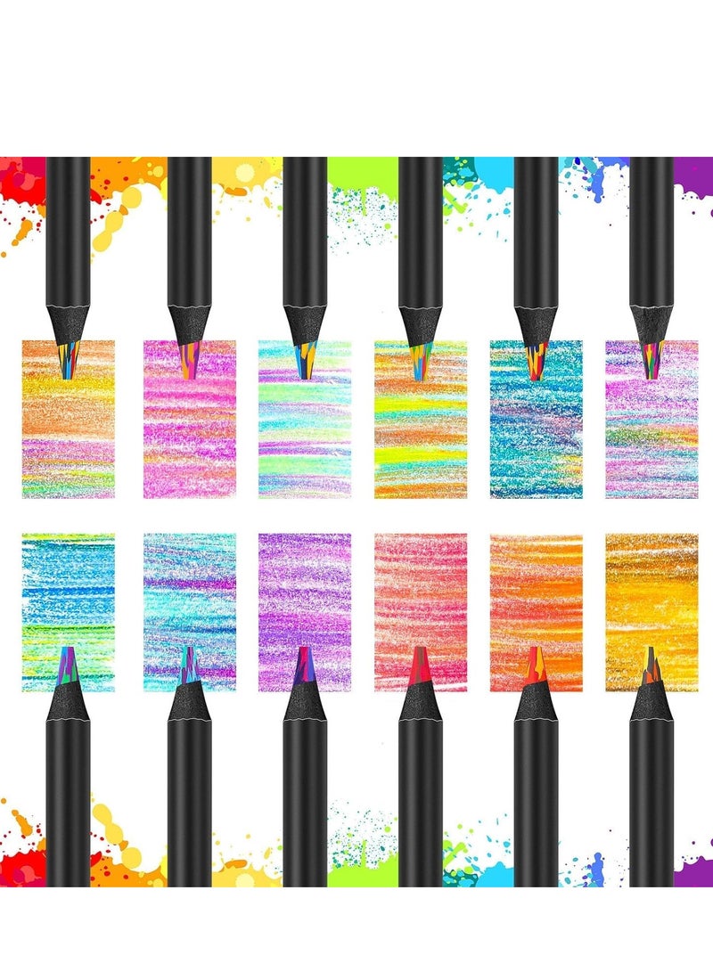 FengSVMA 12 Pieces Rainbow Pencils, Colored Pencils for Adults Kids, Multicolored Pencils Art Supplies for Drawing, Coloring, Sketching, Party Favor Bags, Pre-sharpened - Image 3