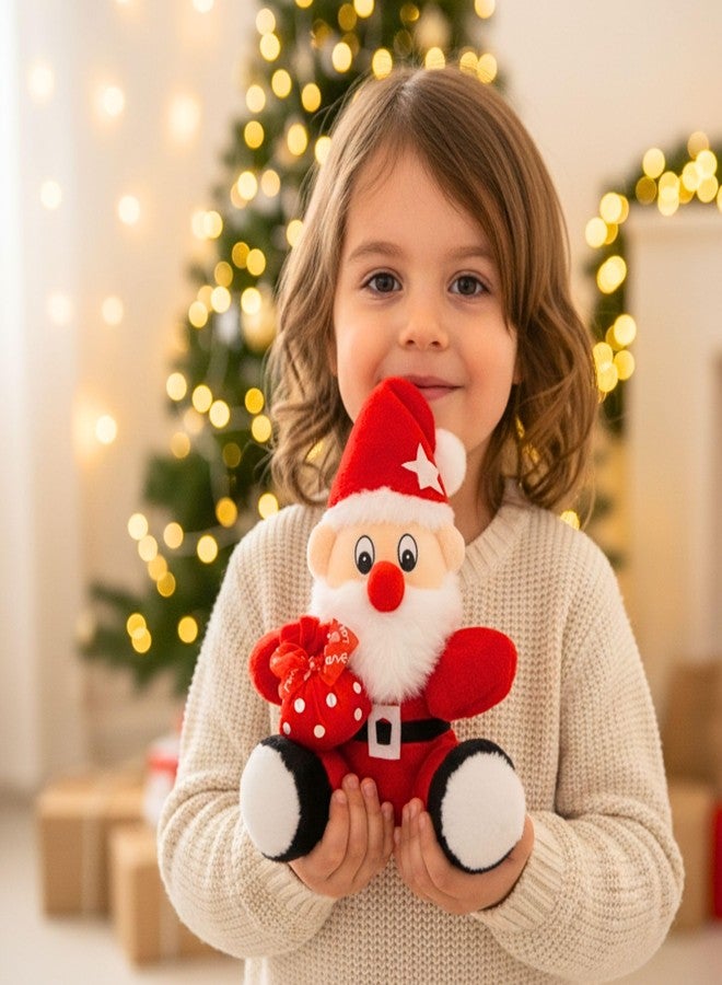 Tickles Christmas Santa Claus with Gift Bag Stuffed Soft Plush Toy for Kids Room (Size: 26 cm Color: Red) - Image 1