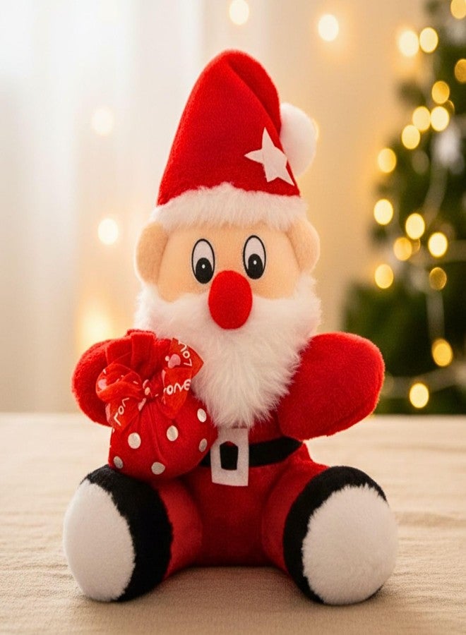 Tickles Christmas Santa Claus with Gift Bag Stuffed Soft Plush Toy for Kids Room (Size: 26 cm Color: Red) - Image 2