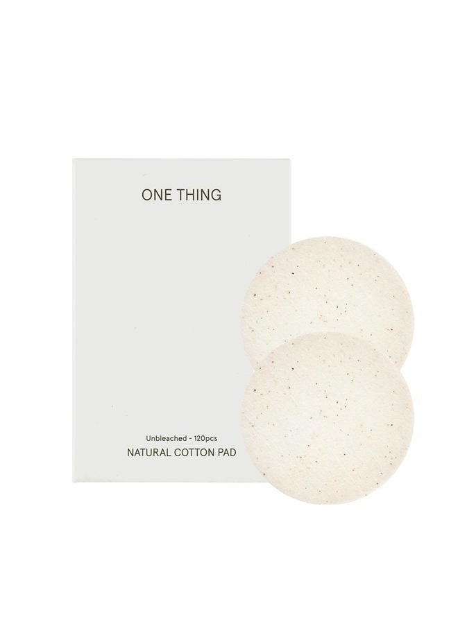 ONE THING Unbleached Cotton Pads | DIY Dry Toner, Large Size Exfoliating Soft Lightweight Face Rounds | Daily Travel Size Refill No Lint Double Sided | Korean Skin Care (120 Refill) - Image 1