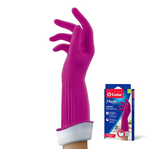 Playtex Living Reuseable Rubber Cleaning Gloves (Large, 1 Pair), Premium Protection Reusable Household Gloves - Image 1