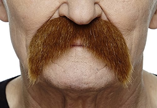 Mustaches Self Adhesive Fake Mustache Novelty Walrus False Facial Hair for Adults Costume Accessory for Halloween Ginger Color - Image 1
