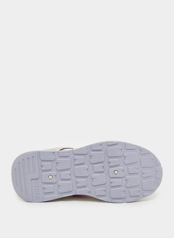 Styli Color Block Round Toe Lace-Up Sneakers