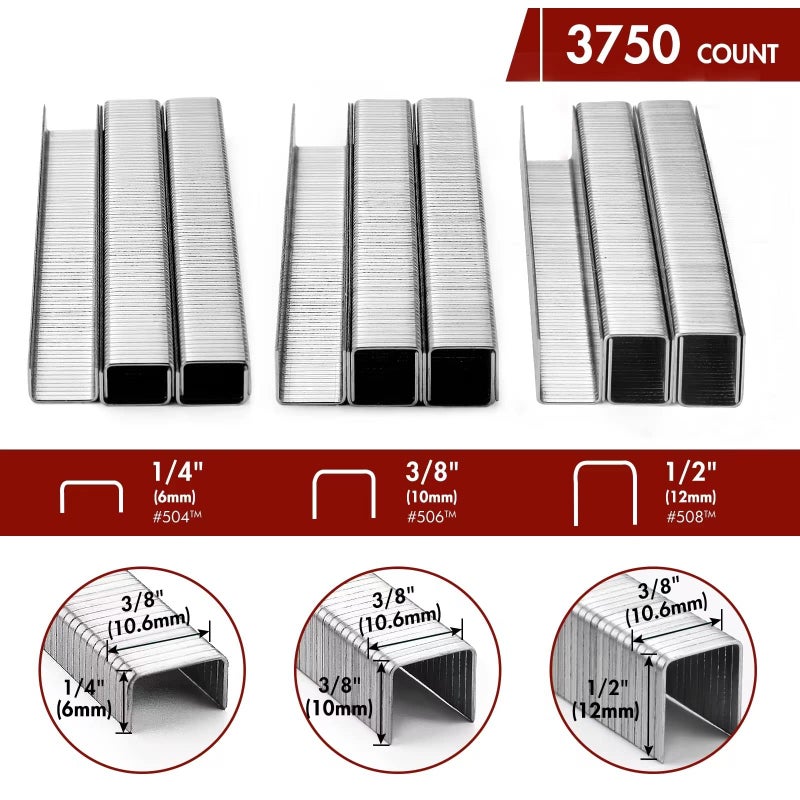 Arrow Fastener مجموعة مسدس دبابيس كهربائي من أرو، دبابيس سلكية مع 3750 قطعة دبابيس T50 1/4"، 3/8"، 1/2"، لمشاريع التنجيد الاحترافية وDIY، T50ACD - Image 4