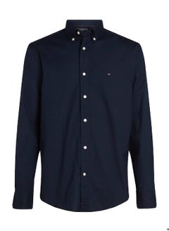 TOMMY HILFIGER Men's Flex Poplin Shirt - Cotton, Blue  - Image 2