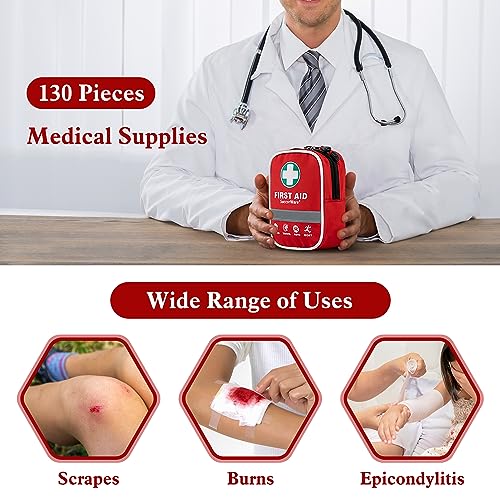 SuccorWare130 Pieces First Aid Kit with Hospital Grade Medical Supplies - Includes Emergency Blanket, Bandage - Great for Home, Outdoors, Office, Car, Travel, Camping, Hiking, Boating - Image 3