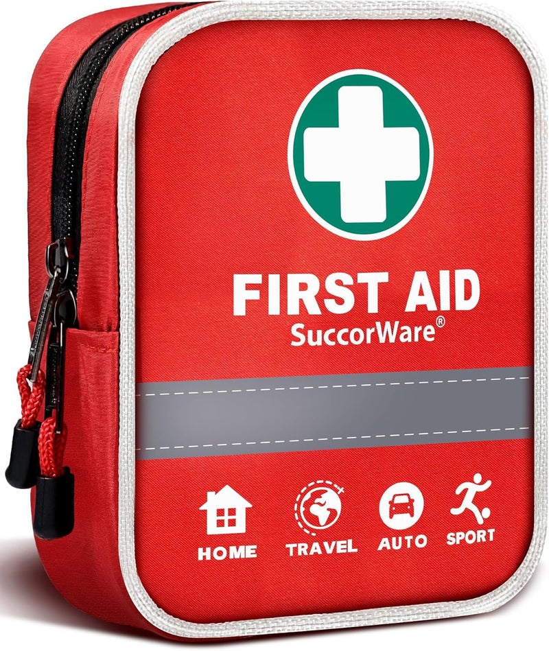 SuccorWare130 Pieces First Aid Kit with Hospital Grade Medical Supplies - Includes Emergency Blanket, Bandage - Great for Home, Outdoors, Office, Car, Travel, Camping, Hiking, Boating - Image 1
