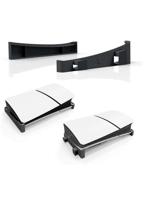 Stand For PS5 Slim Disc and Digital Edition Compatible with PlayStation 5 Slim Console Horizontal Placement Bracket Holder for Storage (Black)