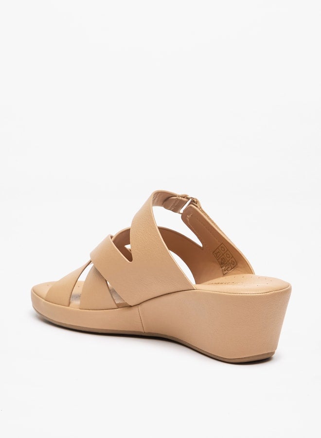 Le Confort Women's Cross Strap Slip-On Sandals with Wedge Heels  - Image 2