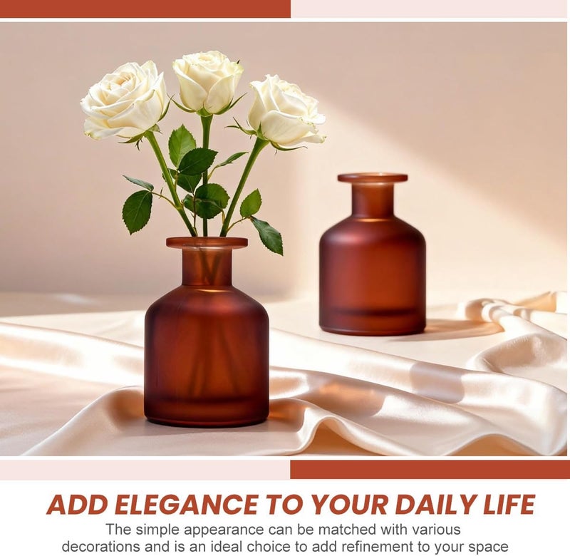 TOPWEL 1PCS 130ml/4.3oz Empty Refillable Glass Diffuser Bottle Diffuser Jars Aromatherapy Storage Container Fragrance Accessories Use for DIY Replacement Reed Diffuser Sticks Crafts Decor (Amber Red) - Image 4