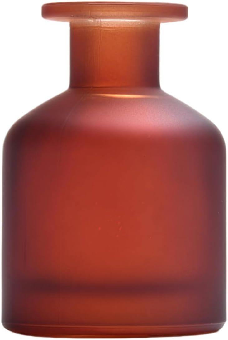 TOPWEL 1PCS 130ml/4.3oz Empty Refillable Glass Diffuser Bottle Diffuser Jars Aromatherapy Storage Container Fragrance Accessories Use for DIY Replacement Reed Diffuser Sticks Crafts Decor (Amber Red) - Image 1