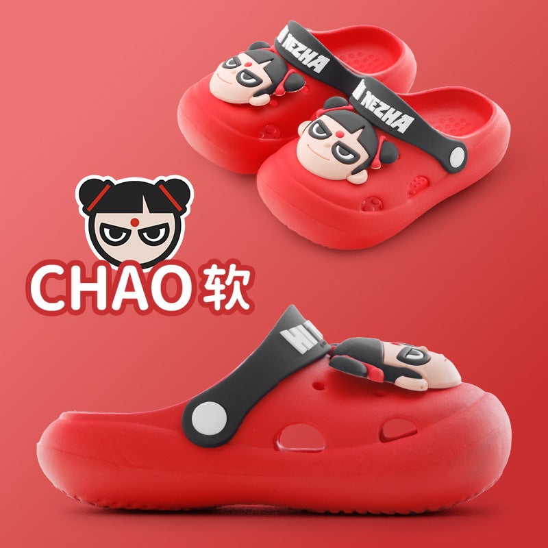Children'S Hole Shoes Cartoon Nezha Outdoor Soft-Soled Outdoor Non-Slip Boys And Girls Sandals - Image 3