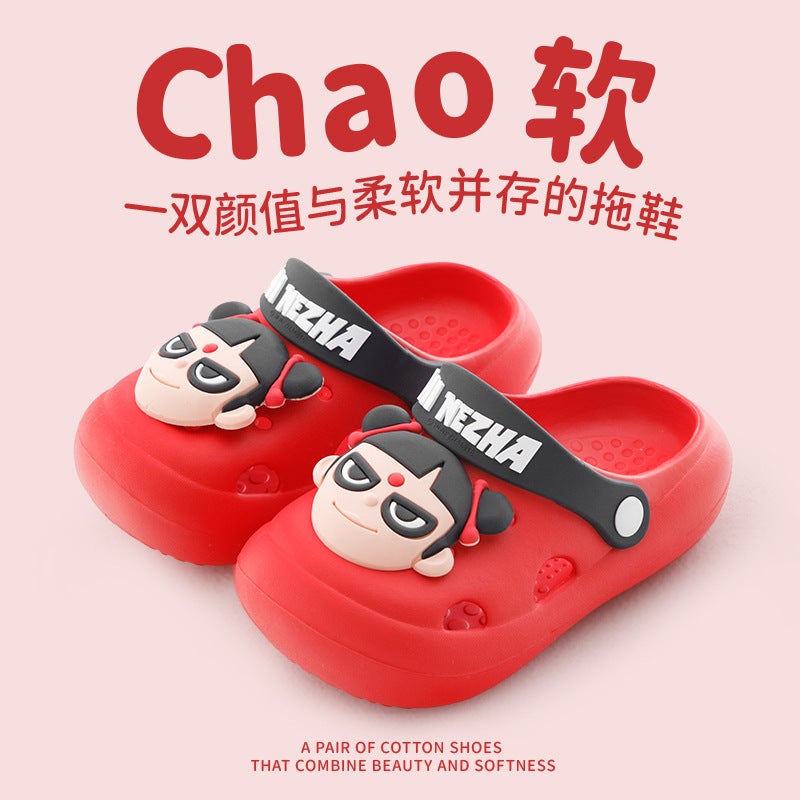 Children'S Hole Shoes Cartoon Nezha Outdoor Soft-Soled Outdoor Non-Slip Boys And Girls Sandals - Image 2