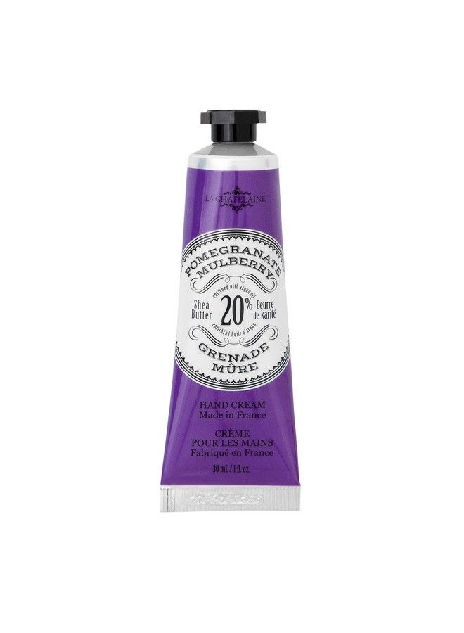La Chatelaine 20% Shea Butter Hand Cream Travel Size 1 Fl Oz With Organic Argan Oil Moisturizing Nourishing Repairing Nongreasy Formula Made In France Paraben Free (Pomegranate Mulberry) - Image 2
