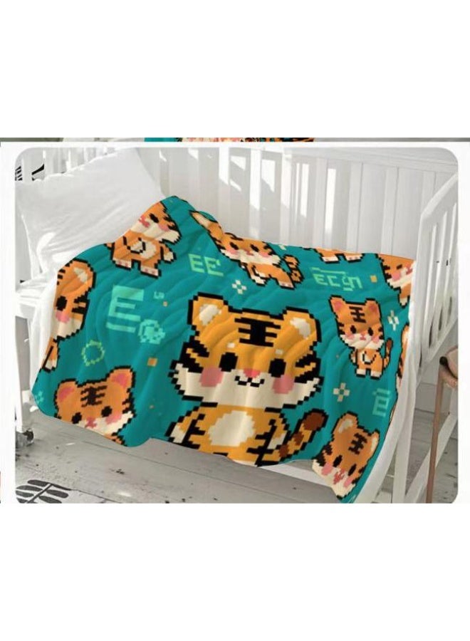 عام بطانية رقيقة من الفانيلا الكرتونية للأطفال والرضع (دافئة ومريحة، ومناسبة للنوم والألعاب) 70 سم * 100 سم - Image 1