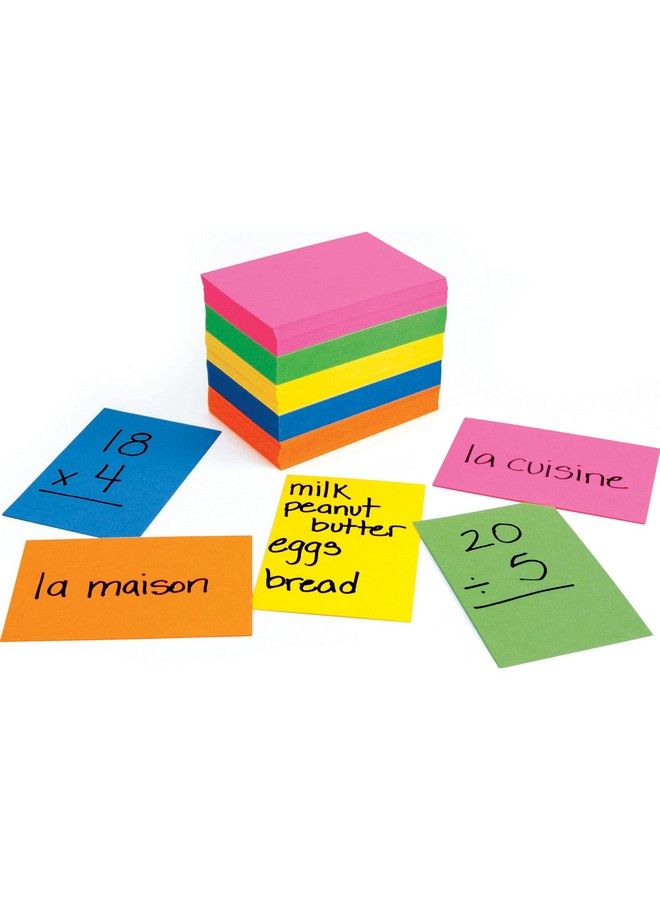 Hygloss Products Bright Blank Flash Cards Great Study Tool Multitude Of Uses 8 Each Of 12 Assorted Colors + 4 White 2” X 3” 100 Cards - Image 1