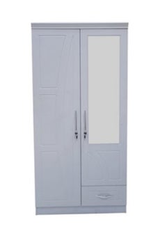 SILA 2 Door Wooden Wardrobe Cabinet Cupboard Engineered Wood Perfect Modern Stylish Heavy Duty Color White 6267  - Image 1