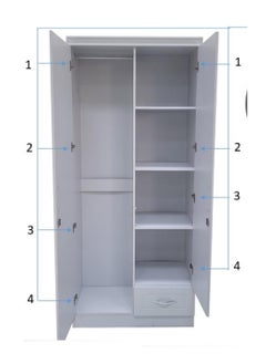 SILA 2 Door Wooden Wardrobe Cabinet Cupboard Engineered Wood Perfect Modern Stylish Heavy Duty Color White 6267  - Image 2