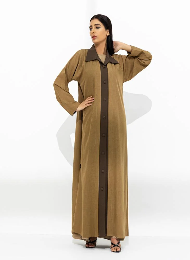 Meem by Mariyah Front open abaya with sheila