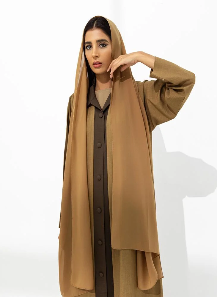 Meem by Mariyah Front open abaya with sheila