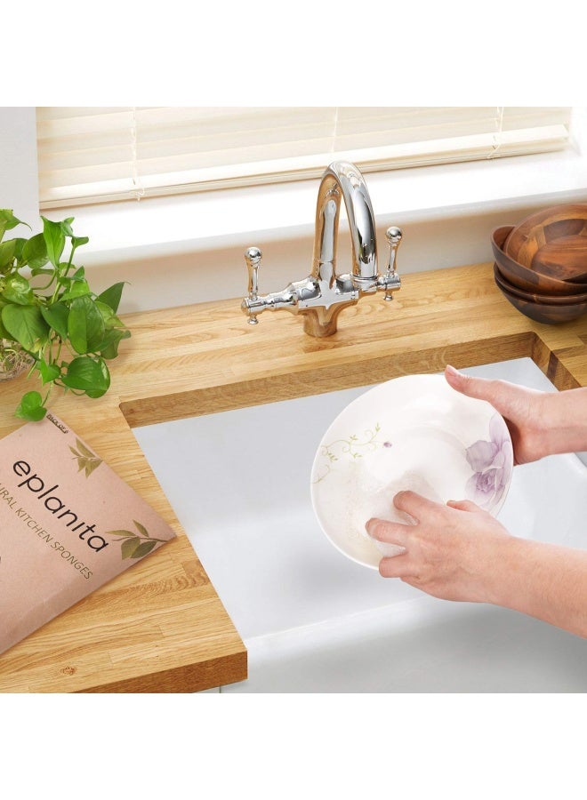 eplanita Natural Dishwashing Sponges (Pack of 6), Kitchen Eco Scrub Scourer, Natural Loofah Plant, Biodegradable and Zero Waste - Image 5