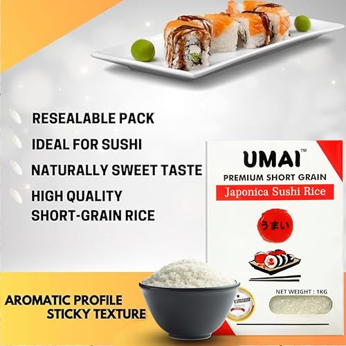 UMAI Sushi Rice 1 Kg Vacuum Packed (Short Grain Sticky Rice with Sweet Flavor) - Image 4