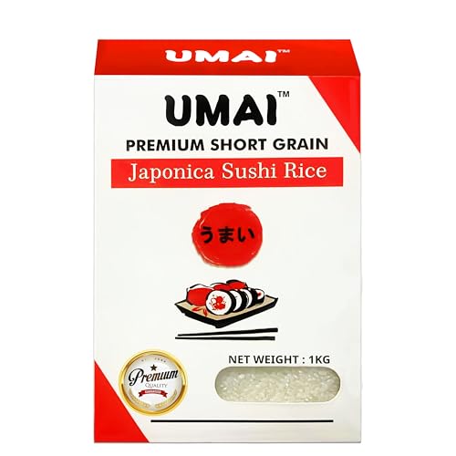 UMAI Sushi Rice 1 Kg Vacuum Packed (Short Grain Sticky Rice with Sweet Flavor) - Image 1