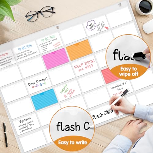 AKAYOK 3" x 5" Index Card Holder Sleeve - 36 Card Slots Organizer for Office, Classroom, and Home - Pocket Chart Perfect for Studying, Workflow Tracking, Presentations, and Organization - Image 3