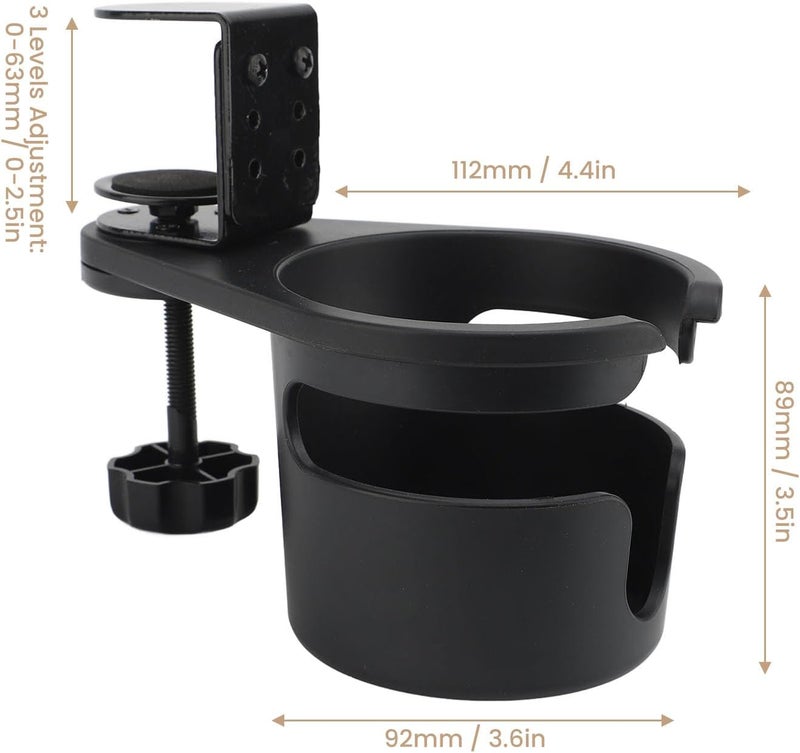 Ashata Desk Cup Holder Clip On Anti Spill Water Bottle Stand for Coffee Mugs Clamp On Organizer Home Office Water Bottle Holder - Image 4